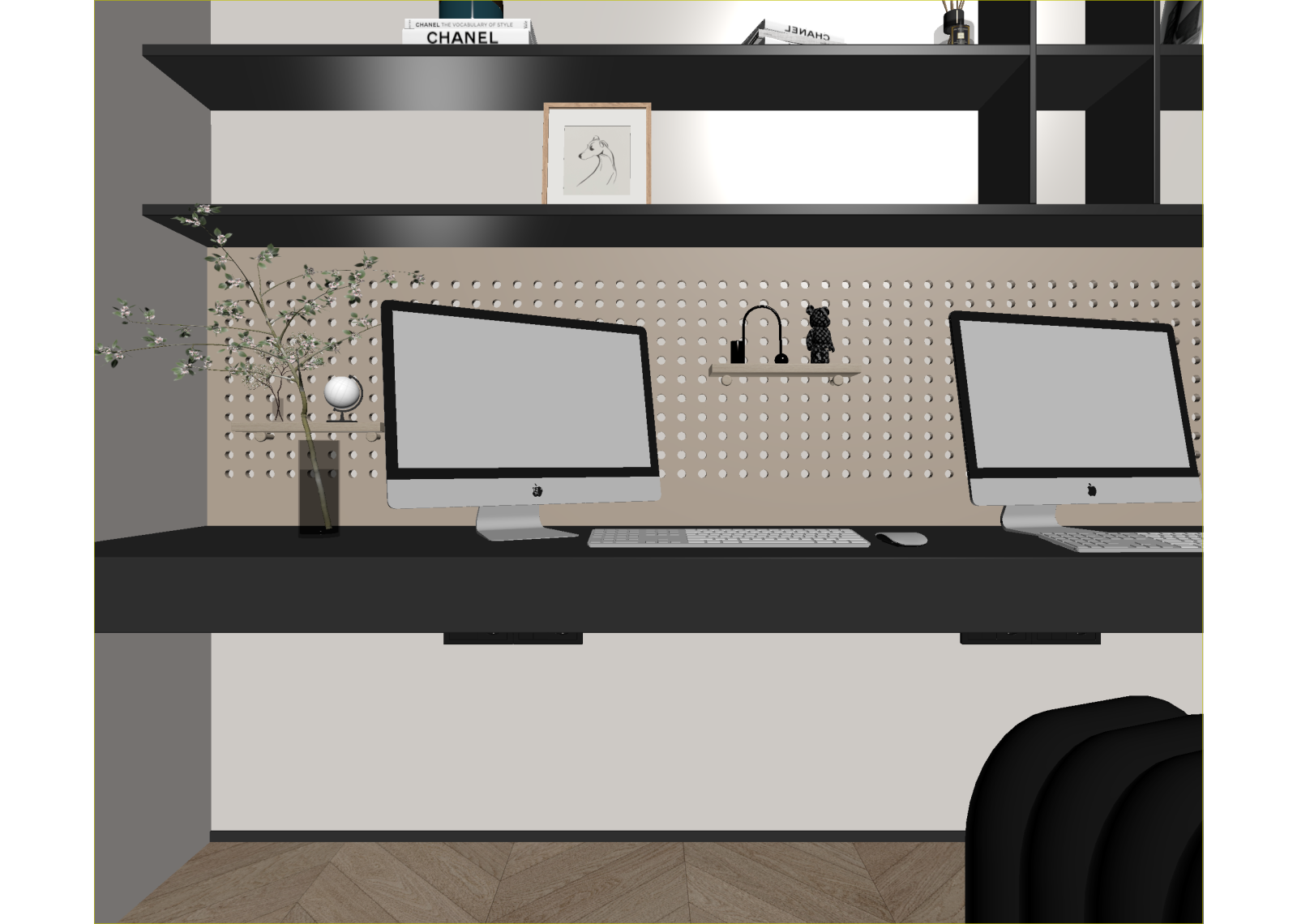 现代办公区3D模型下载【ID:1214627882】