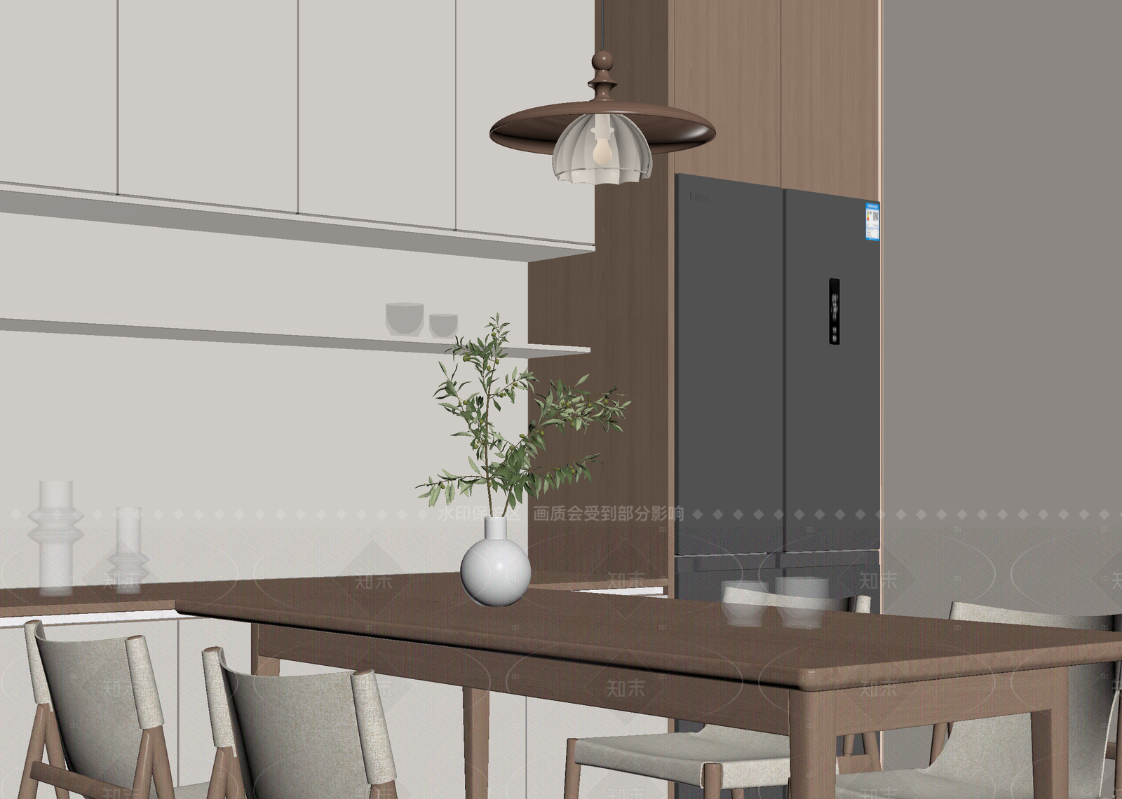 奶油家居餐厅3D模型下载【ID:1214944056】