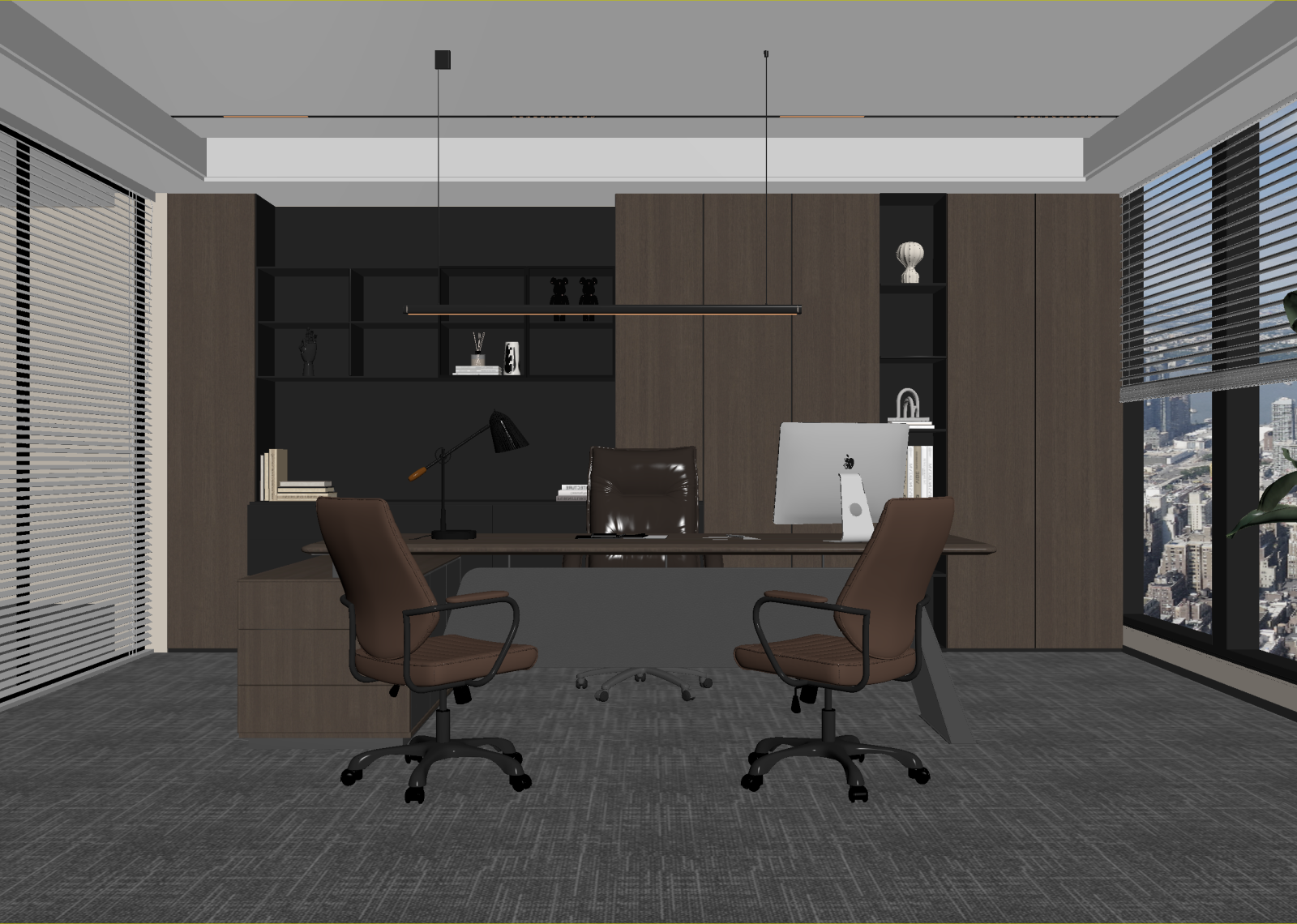 现代经理办公室3D模型下载【ID:1215117379】