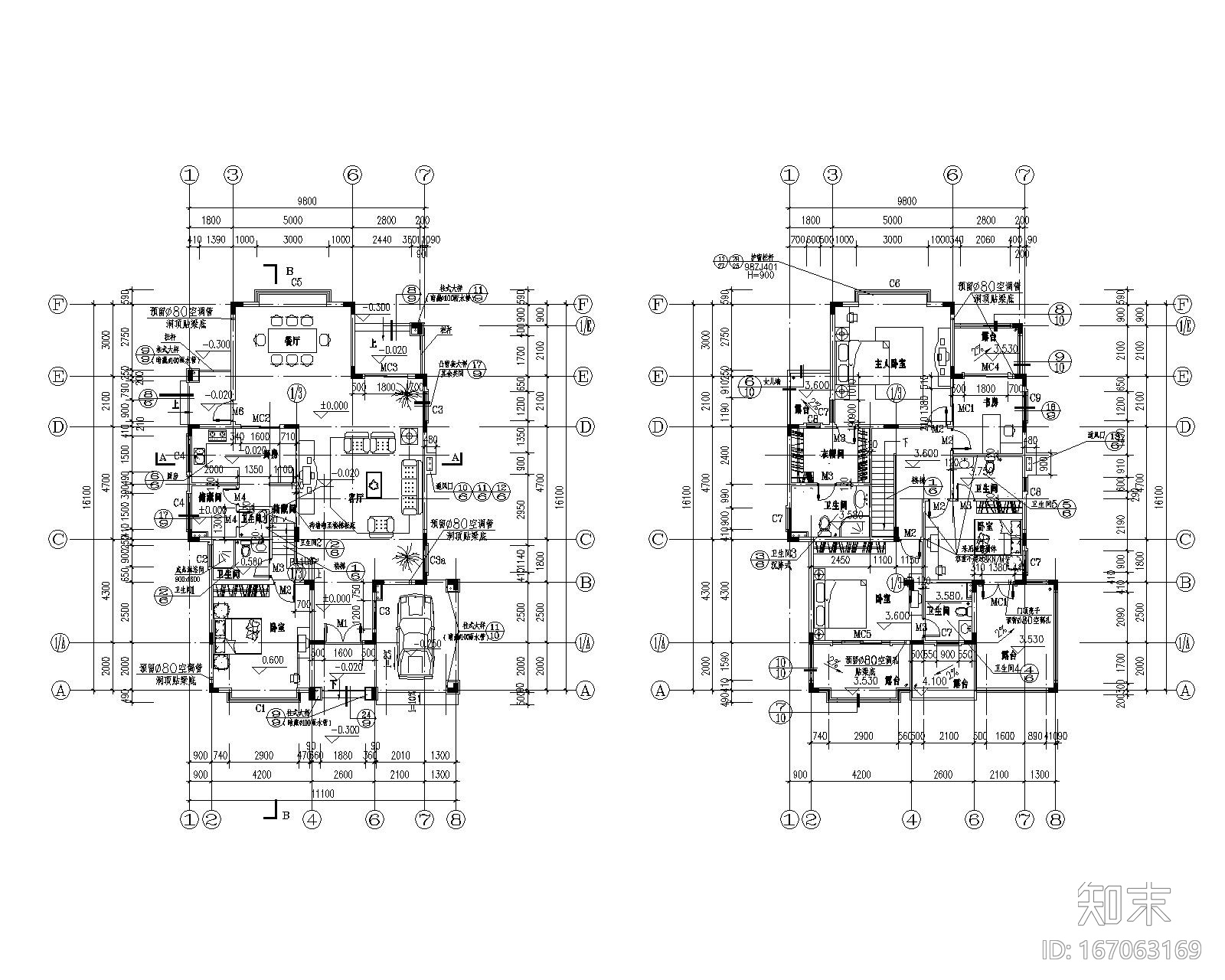 欧式别墅框架结构cad施工图下载【ID:167063169】