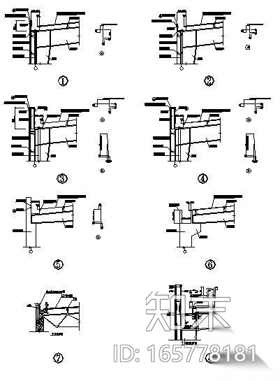 钢结构节点之天沟节点cad施工图下载【ID:165778181】