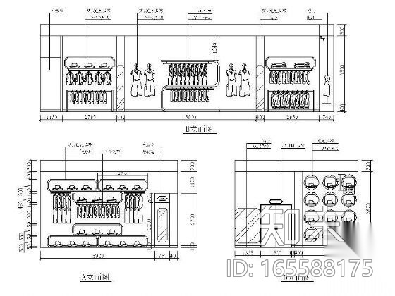 [学生作业]服装专卖店装修设计图cad施工图下载【ID:165588175】