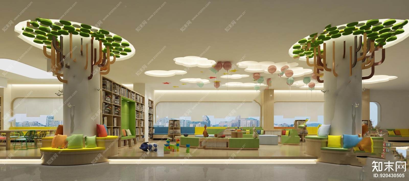 现代儿童阅览室3D模型下载【ID:920430505】