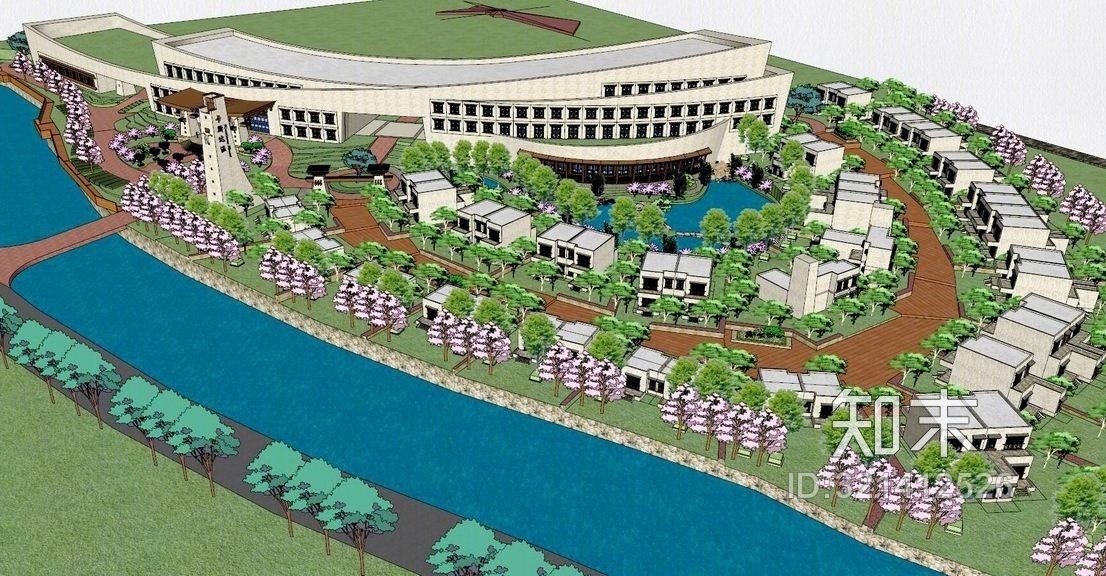 羌族风格卡斯达温酒店SU模型下载【ID:321412526】