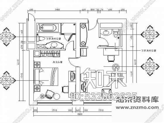 施工图豪华客房装修图cad施工图下载【ID:532062625】
