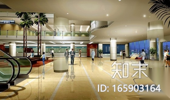 [山东]某人民医院门诊楼室内装修图（含效果）cad施工图下载【ID:165903164】