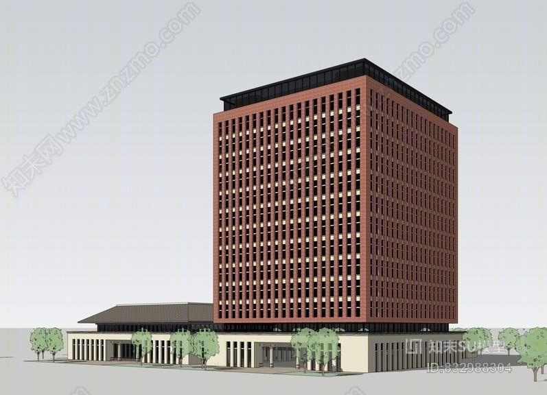 学院办公楼SU模型下载【ID:832988304】