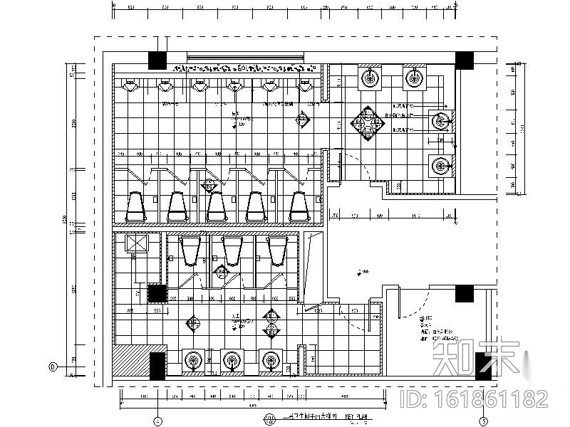 某国际酒店公共卫生间装修图cad施工图下载【ID:161861182】
