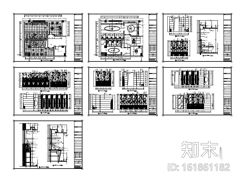 某国际酒店公共卫生间装修图cad施工图下载【ID:161861182】