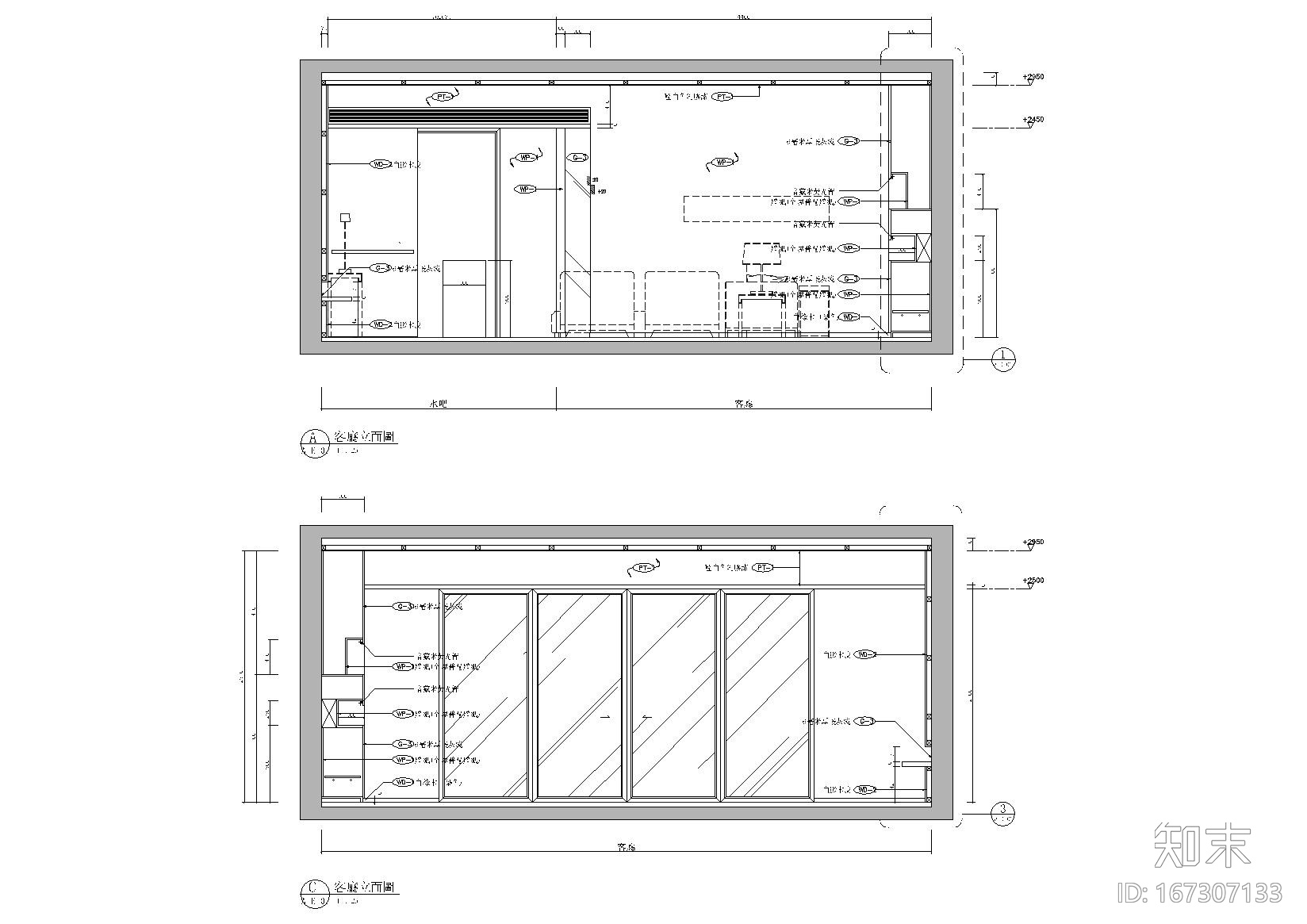 [浙江]梁志天宁波老外滩3JA样板间施工图施工图下载【ID:167307133】