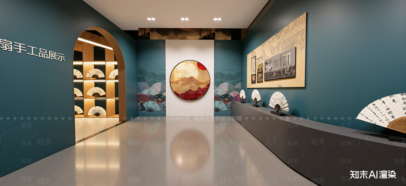 现代非遗展厅SU模型下载【ID:1222189069】