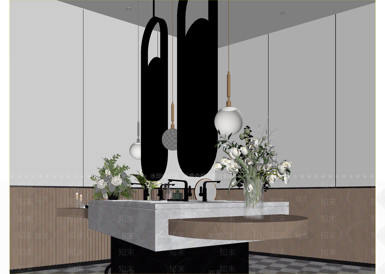 现代酒店大堂3D模型下载【ID:1215177546】
