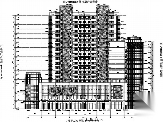 [安徽]18层商业综合体建筑施工图（甲级设计院）cad施工图下载【ID:166707117】