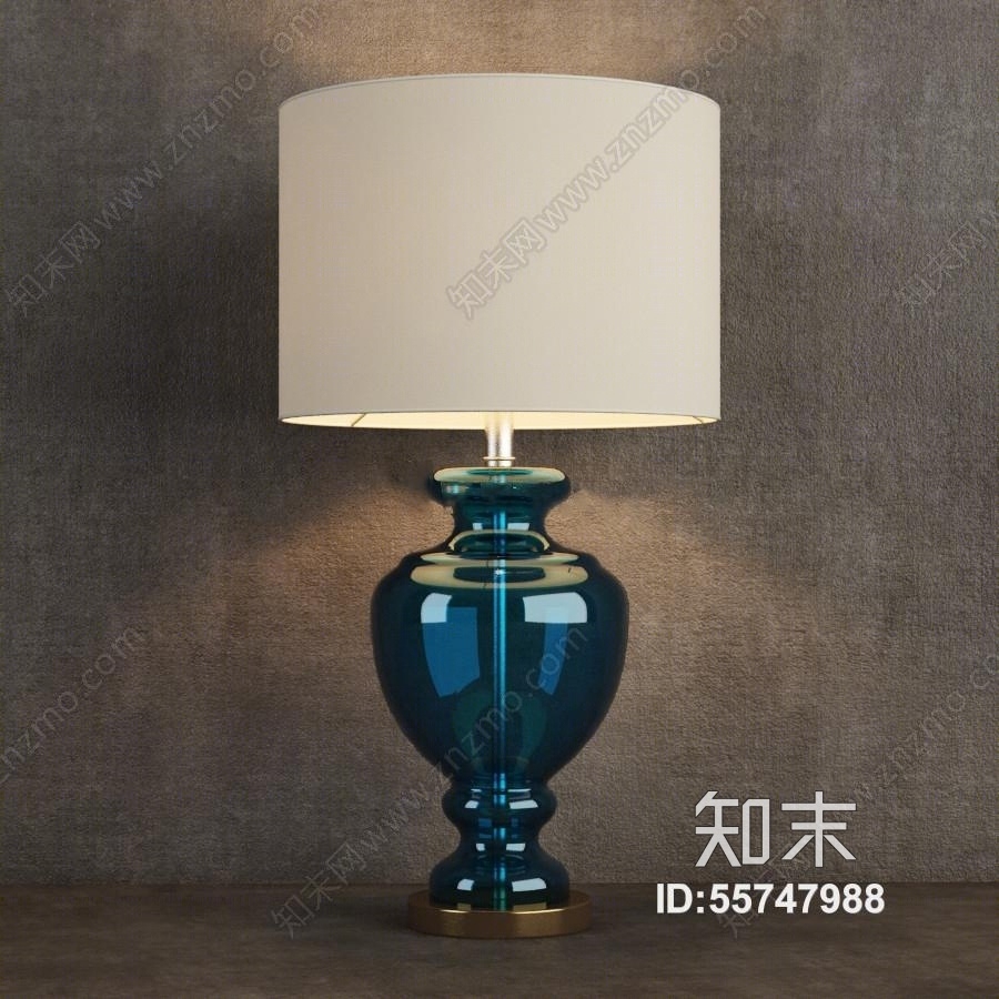 现代玻璃台灯下载3D模型下载【ID:55747988】