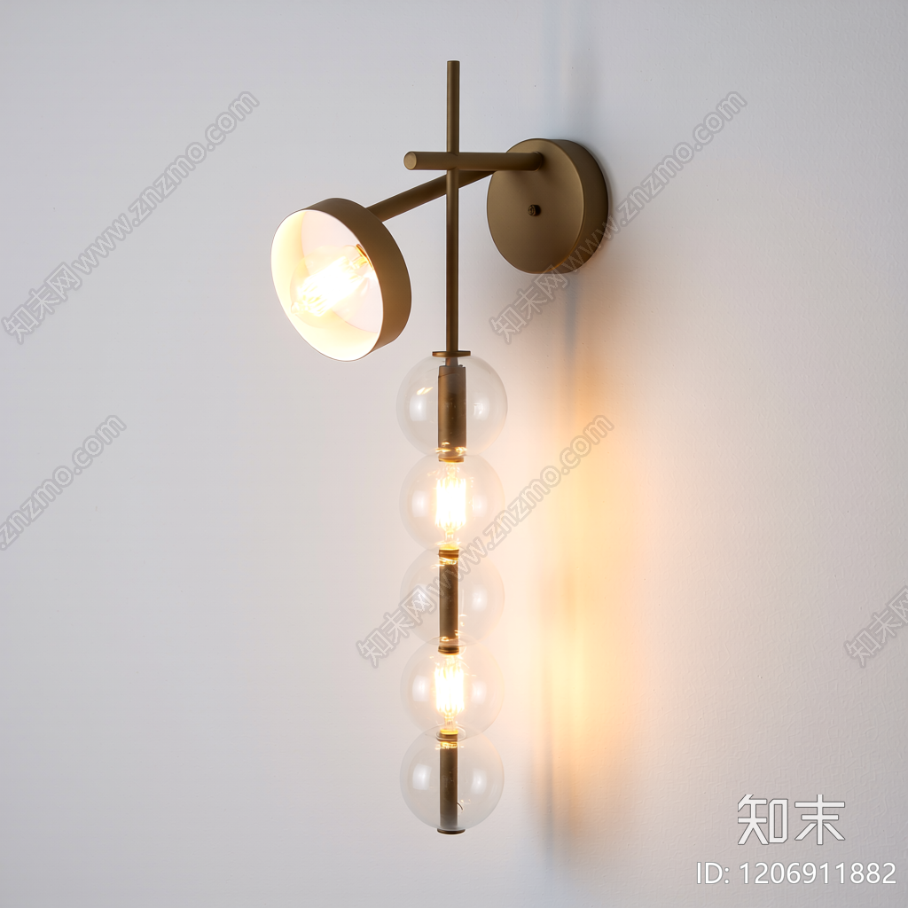球形壁灯3D模型下载【ID:1206911882】