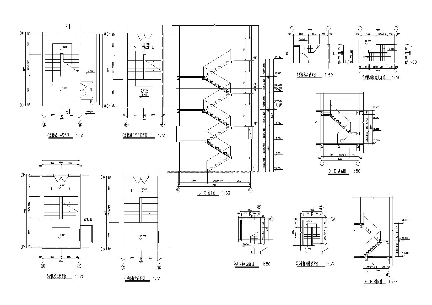 L型多层混居宿舍建筑施工图cad施工图下载【ID:164871175】