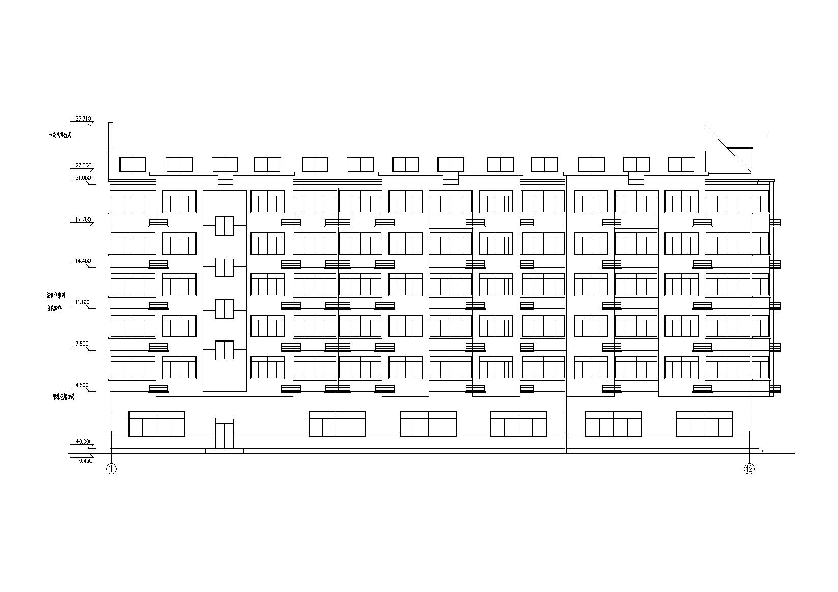 L型多层混居宿舍建筑施工图cad施工图下载【ID:164871175】