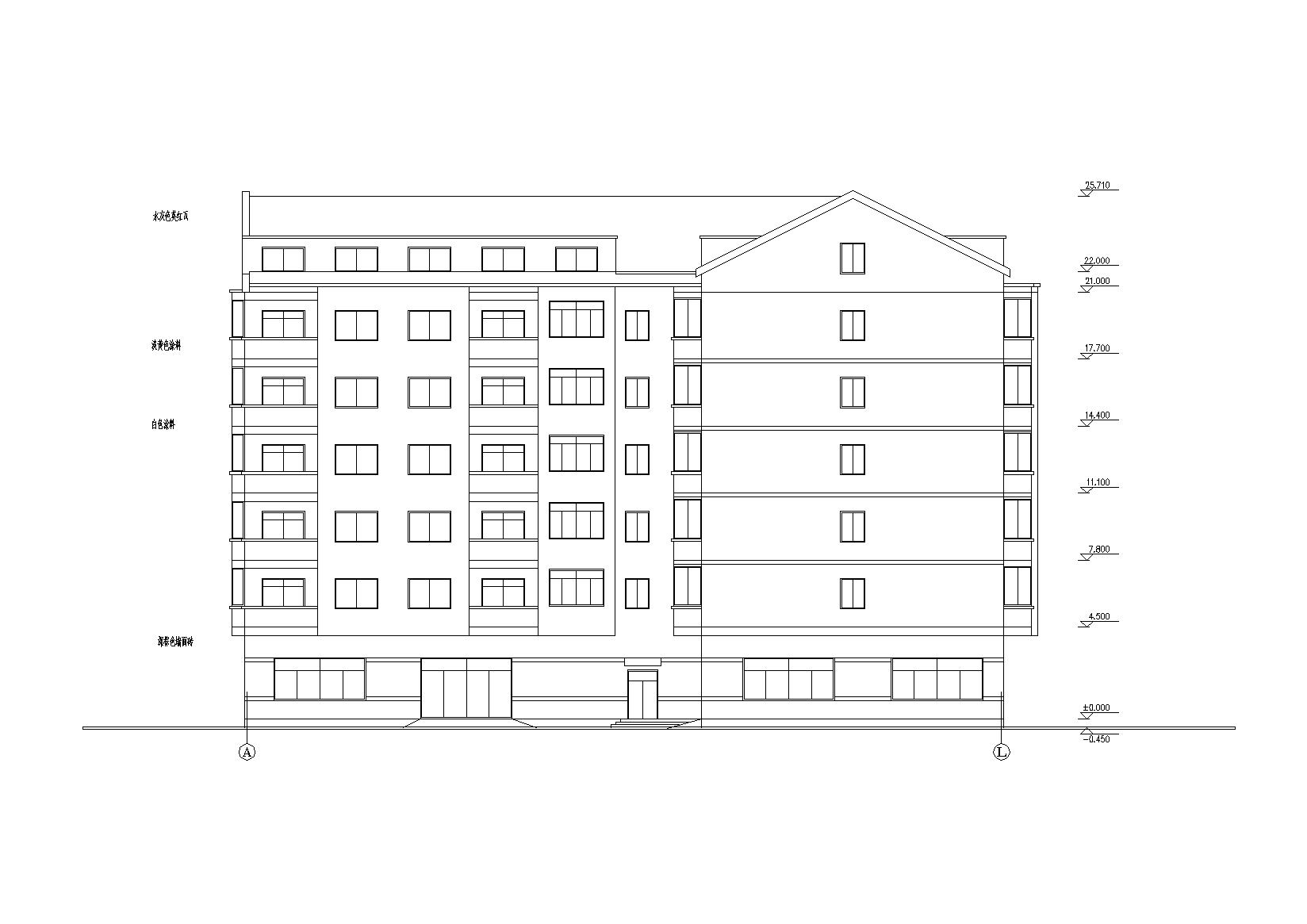 L型多层混居宿舍建筑施工图cad施工图下载【ID:164871175】