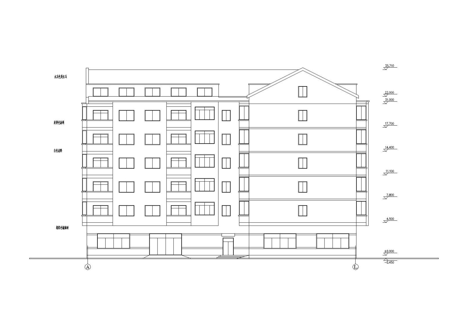 L型多层混居宿舍建筑施工图施工图下载【ID:149536167】