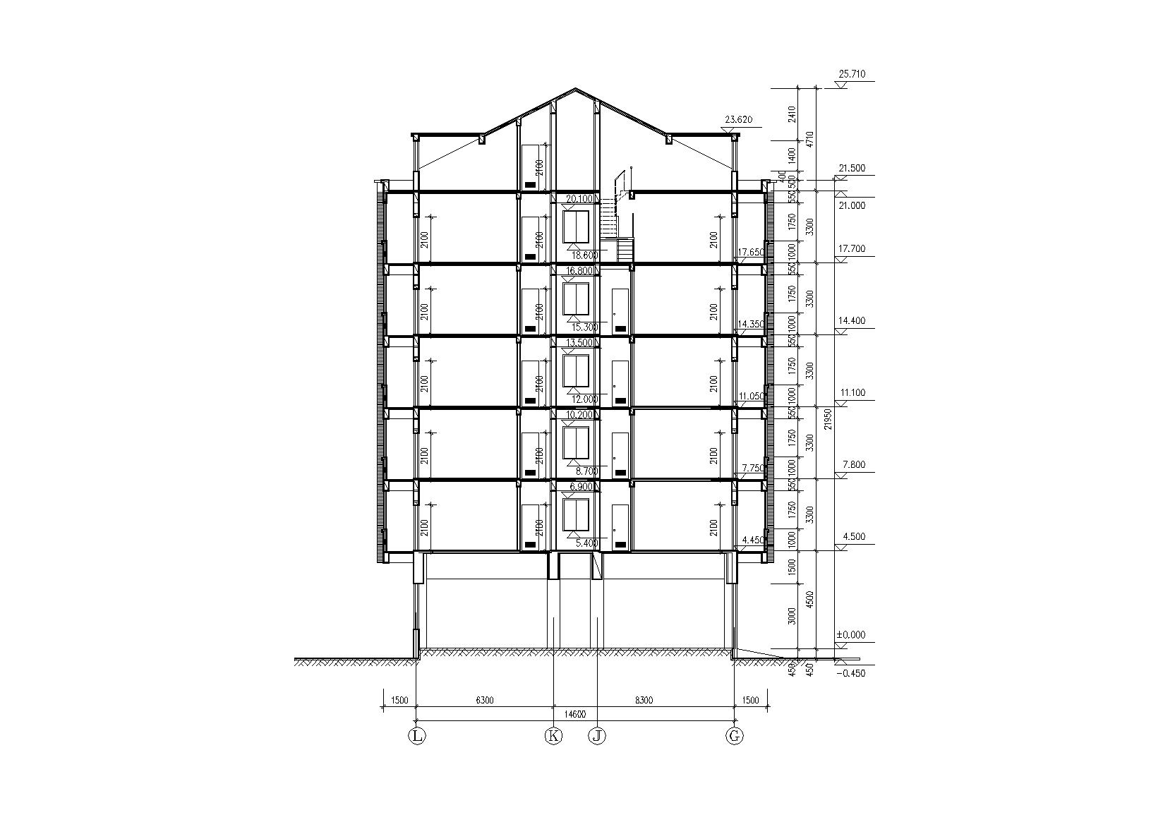 L型多层混居宿舍建筑施工图cad施工图下载【ID:164871175】