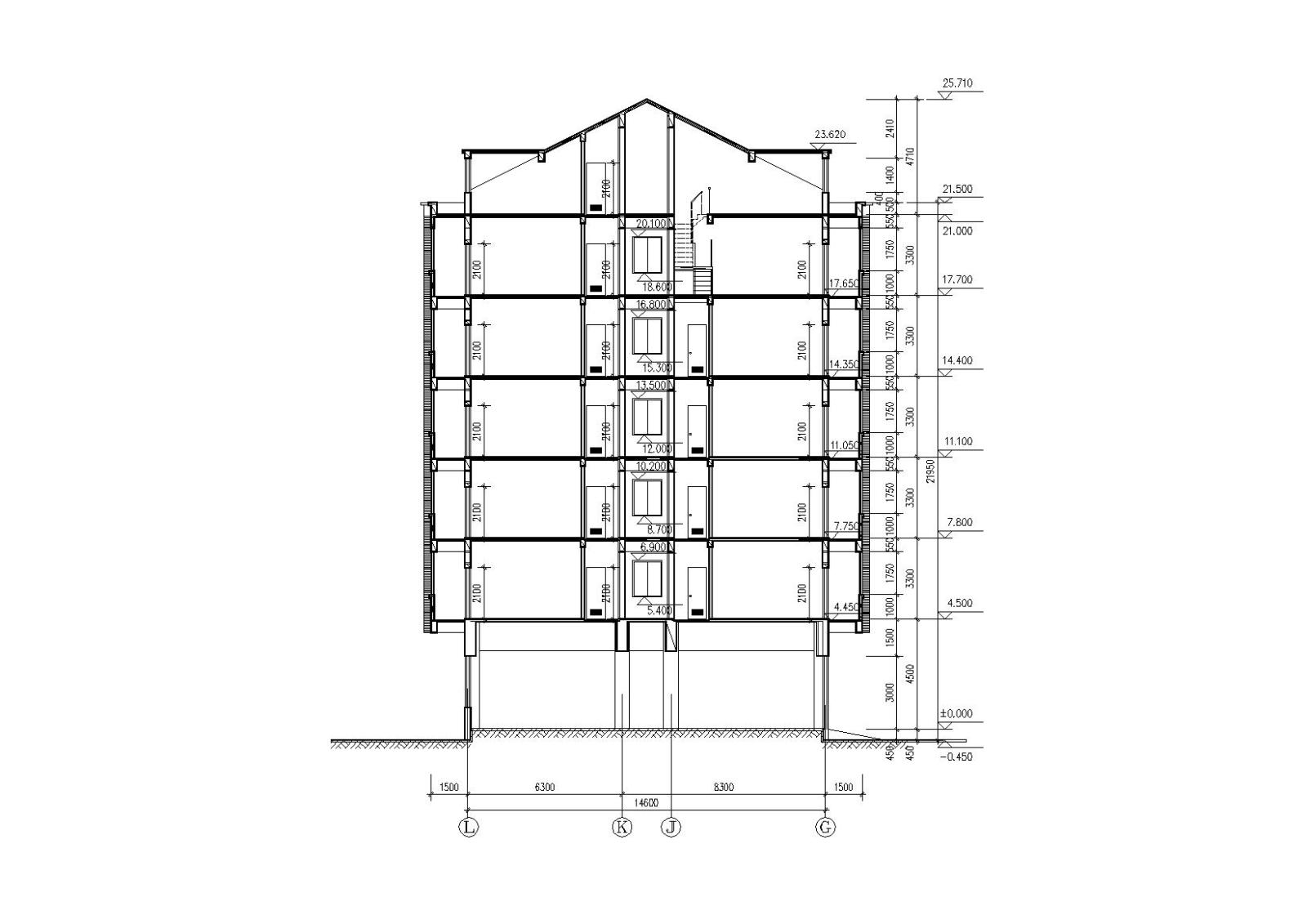 L型多层混居宿舍建筑施工图施工图下载【ID:149536167】