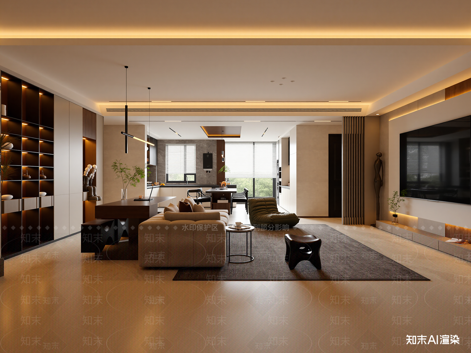 现代客餐厅3D模型下载【ID:1221510126】