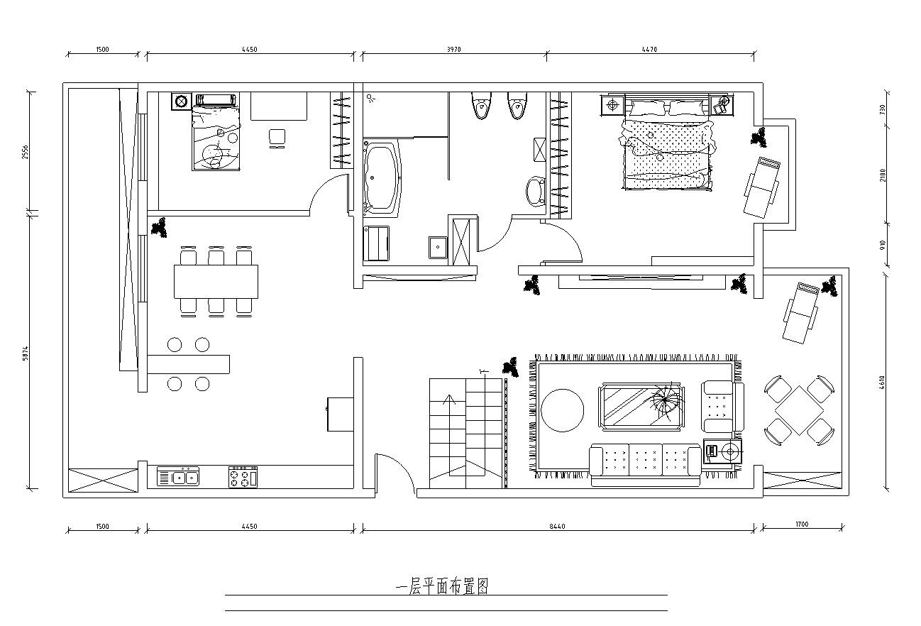 一套家装样板房室内施工图（附实景图）cad施工图下载【ID:160389146】