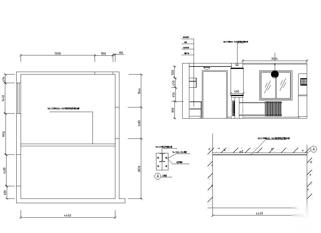 一套家装样板房室内施工图（附实景图）cad施工图下载【ID:160389146】