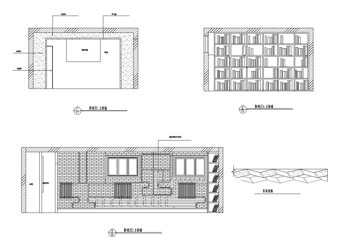 一套家装样板房室内施工图（附实景图）cad施工图下载【ID:160389146】