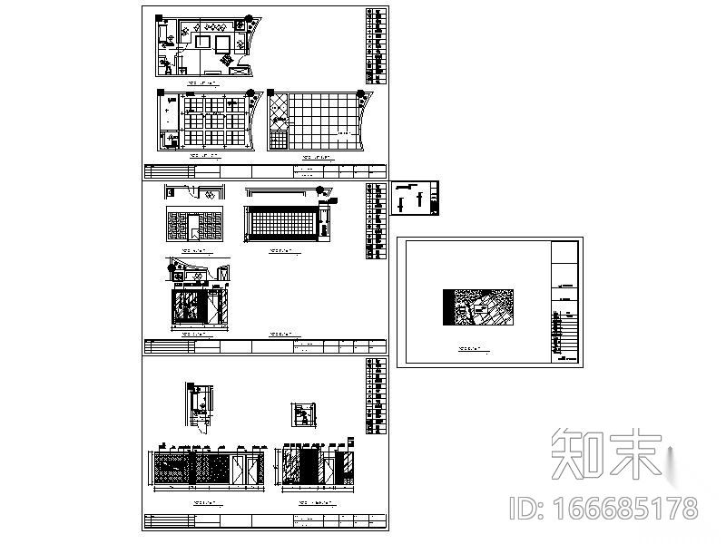 酒吧包间装修图3cad施工图下载【ID:166685178】