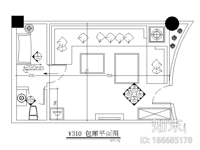 酒吧包间装修图3cad施工图下载【ID:166685178】