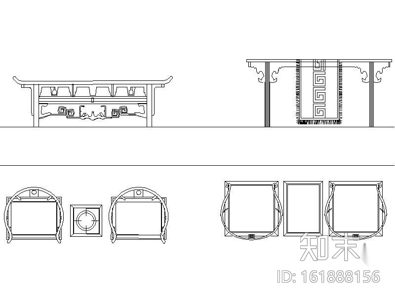 中式装饰图块集施工图下载【ID:161888156】