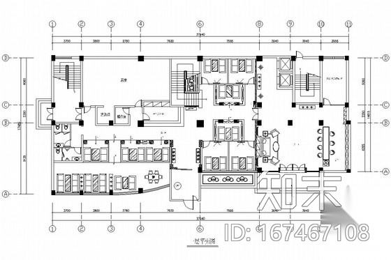 [温州]北欧风格港式茶餐厅室内装修图cad施工图下载【ID:167467108】