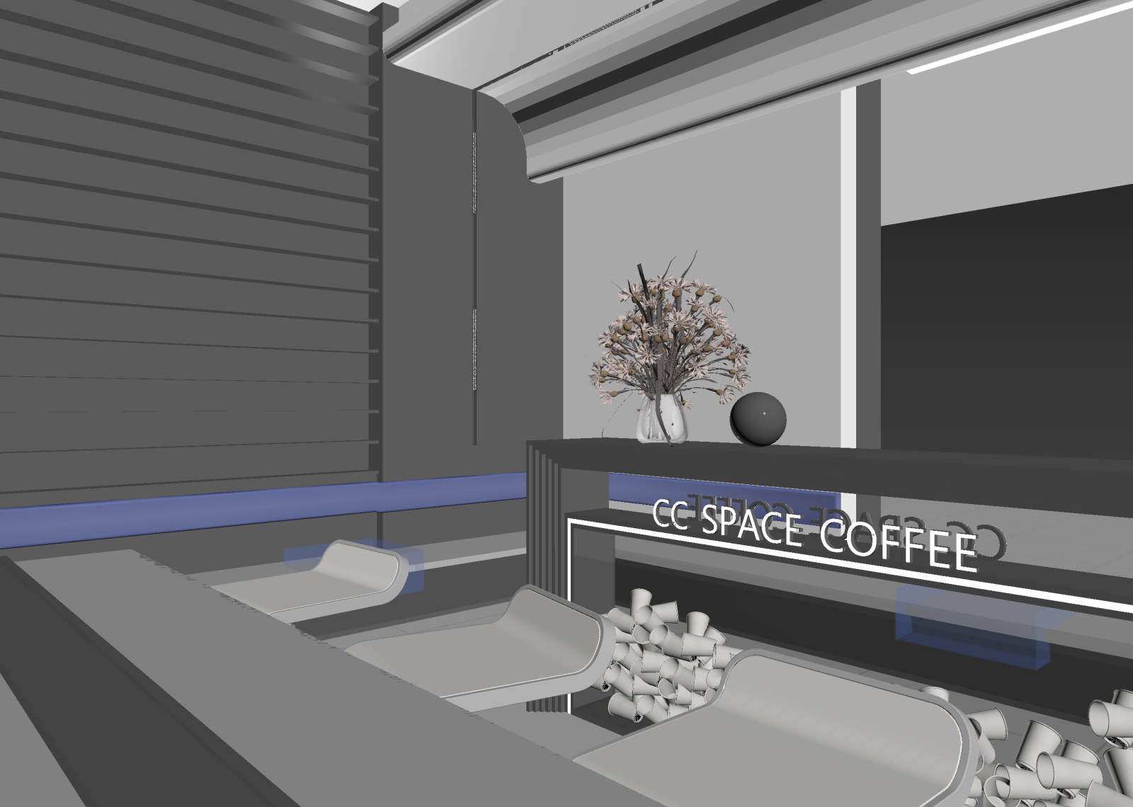 现代咖啡厅3D模型下载【ID:1215000410】