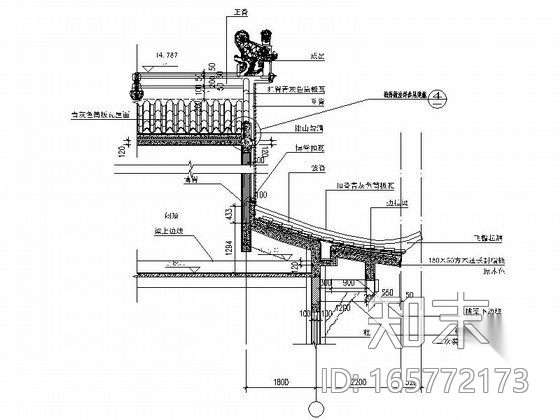 歇山屋顶节点详图施工图下载【ID:165772173】