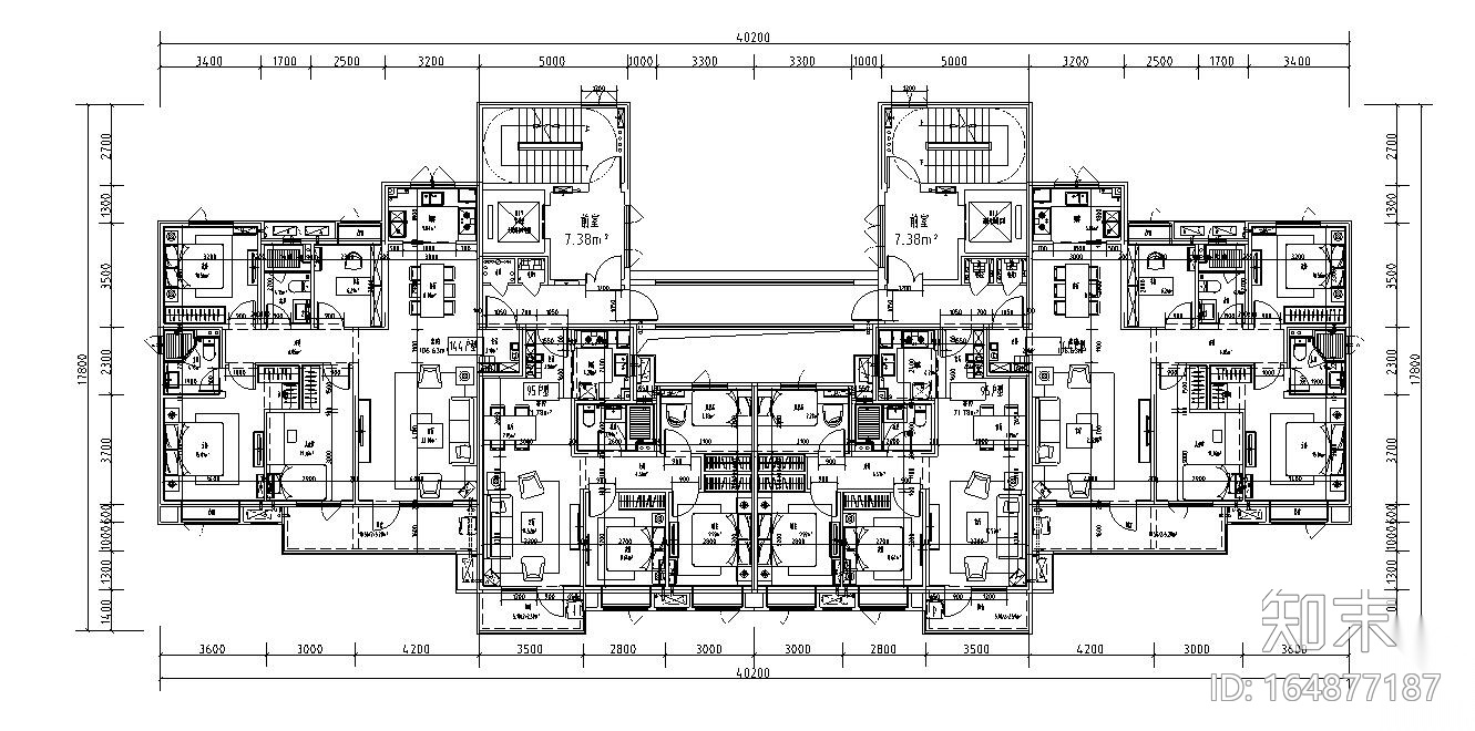 2019年融创标准化户型图设计施工图下载【ID:164877187】