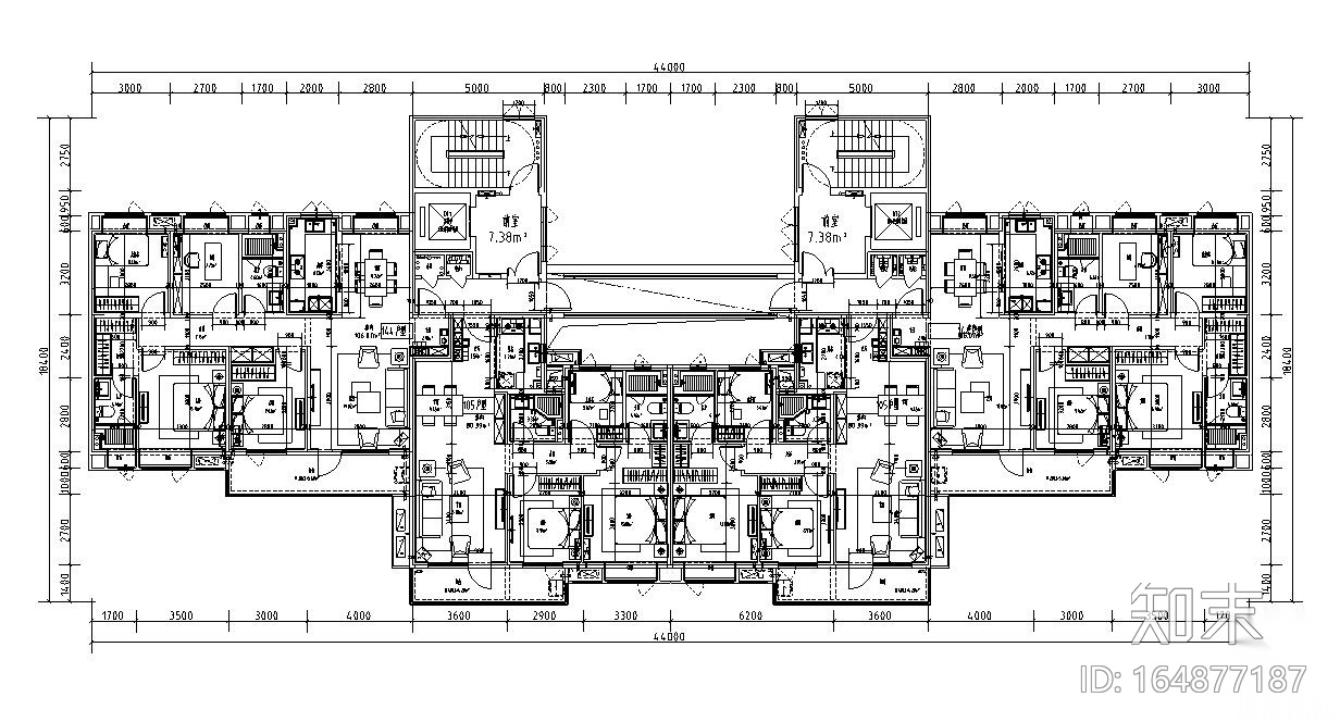 2019年融创标准化户型图设计施工图下载【ID:164877187】