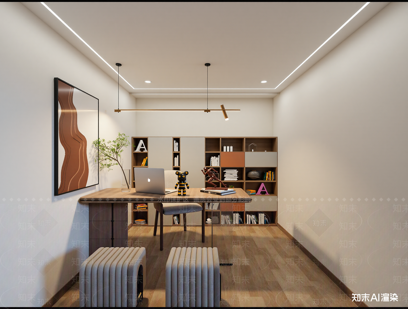 现代书房3D模型下载【ID:1214666453】