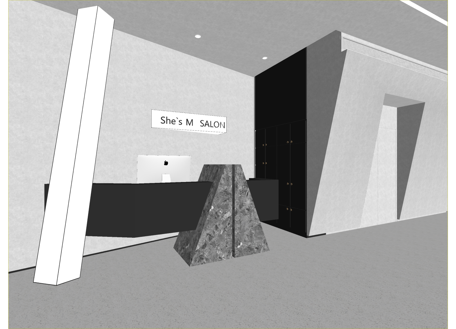 现代美发店3D模型下载【ID:1214391407】