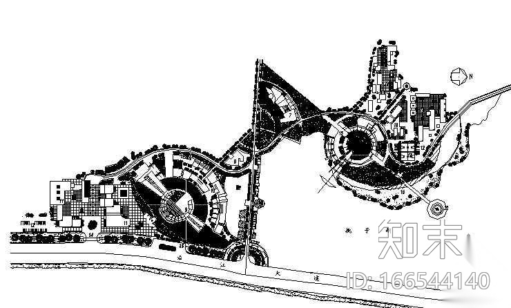 某湖区城市规划设计cad施工图下载【ID:166544140】