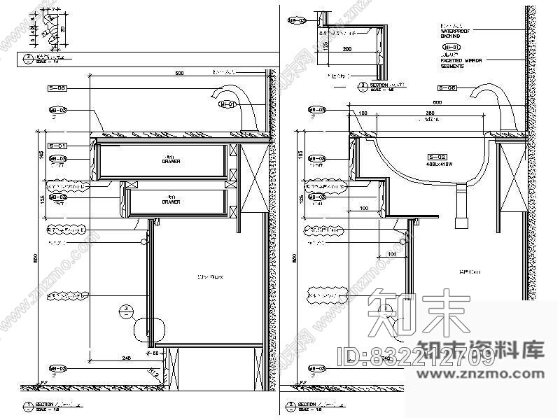 图块/节点主卫洗手台详图cad施工图下载【ID:832212709】