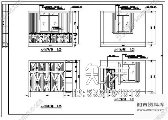 施工图某单位大堂办公室装饰图立面cad施工图下载【ID:532104816】