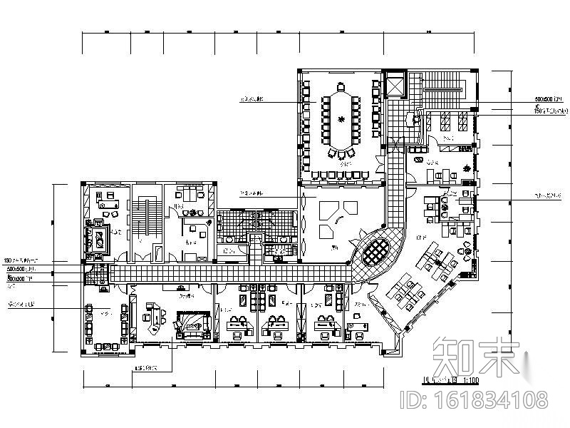 [浙江]某房地产公司办公空间装修图cad施工图下载【ID:161834108】