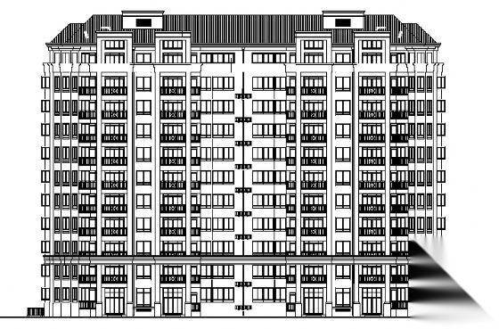 上海某十层住宅楼建筑方案图cad施工图下载【ID:149848183】