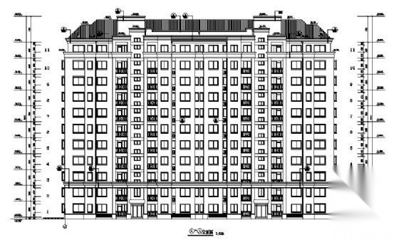 上海某十层住宅楼建筑方案图cad施工图下载【ID:149848183】