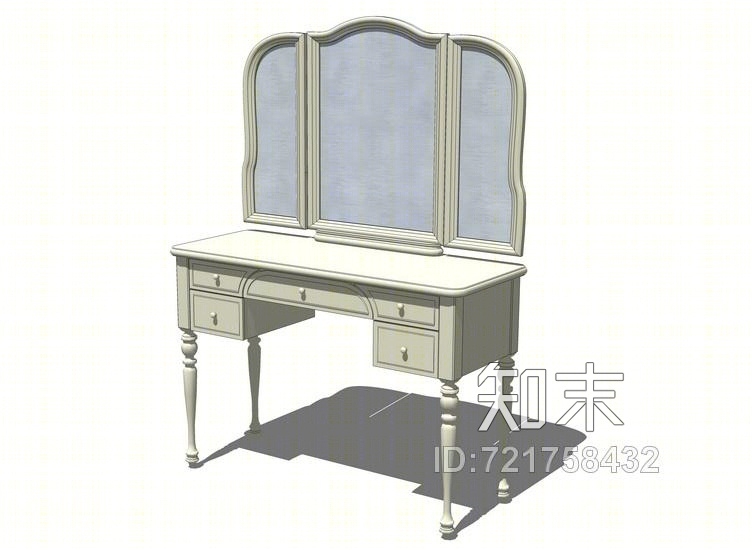 古典梳妆台SU模型下载【ID:721758432】