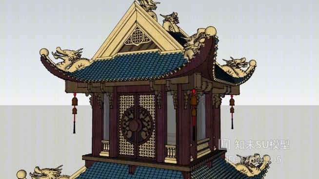 中式古建筑SU模型下载【ID:47690305】