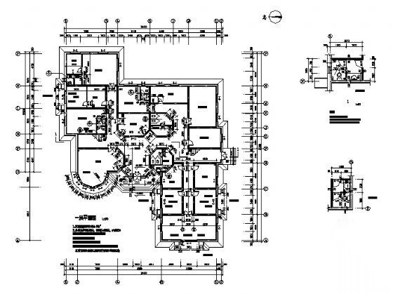 某三层别墅型办公楼建筑施工图cad施工图下载【ID:149924109】