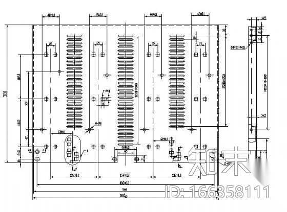 GCS配电柜体结构图cad施工图下载【ID:166358111】