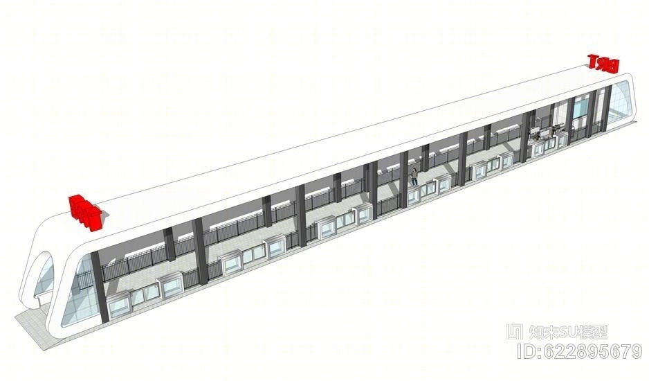 轻轨站台SU模型下载【ID:622895679】